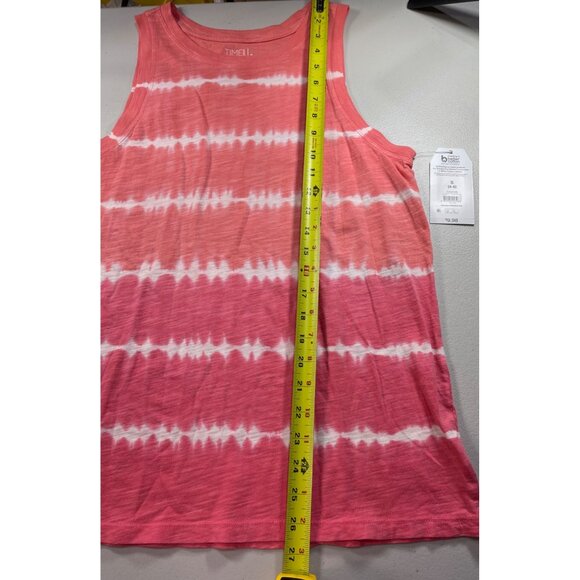 Time And Tru Womens S (4-6) Striped Sleeveless Tie-Dye Tank Top 100% Cotton - Picture 5 of 10